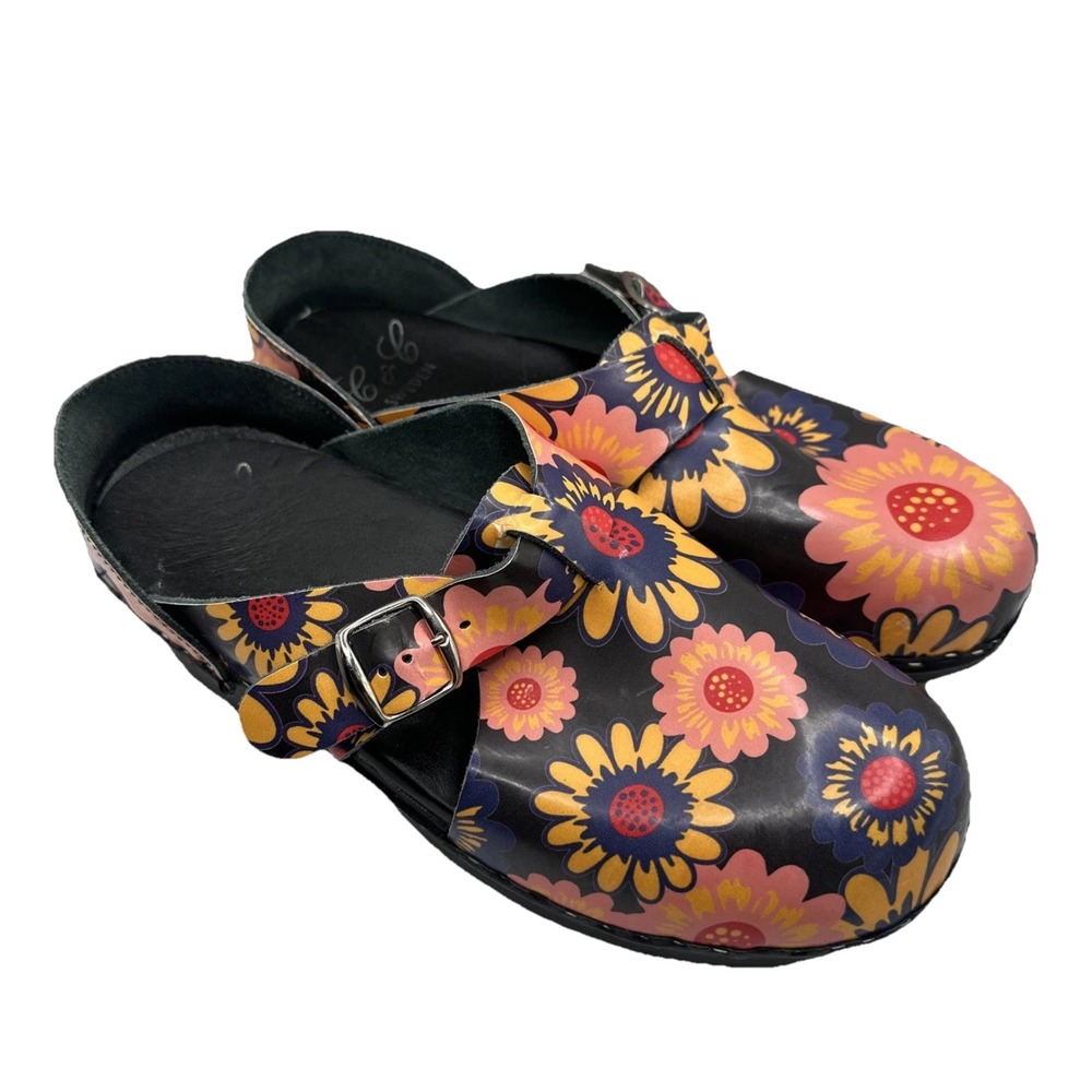 C&C Sweden Clogs Women's 42 EU 10.5-11 US‎ Floral Flowers Nurse Shoes
